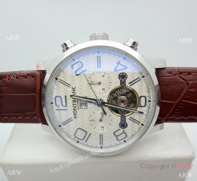 Mont Blanc Time Walker Tourbillon SS White Dial Watch Montblanc Replica